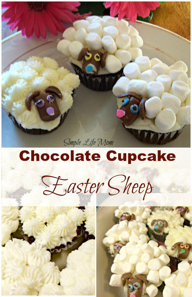 Chocolate Easter Cupcake Sheep -Simple Life Mom