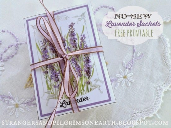 Featured on the Hoemstead Blog Hop - No Sew Lavender Drawer Sachets from Strangers and Pilgrims on Earth