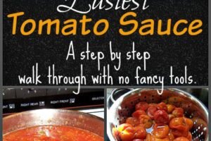 Learn how to process tomatoes to make sauce without using any fancy tools. Get step by step instructions for processing tomatoes into sauce and canning them.