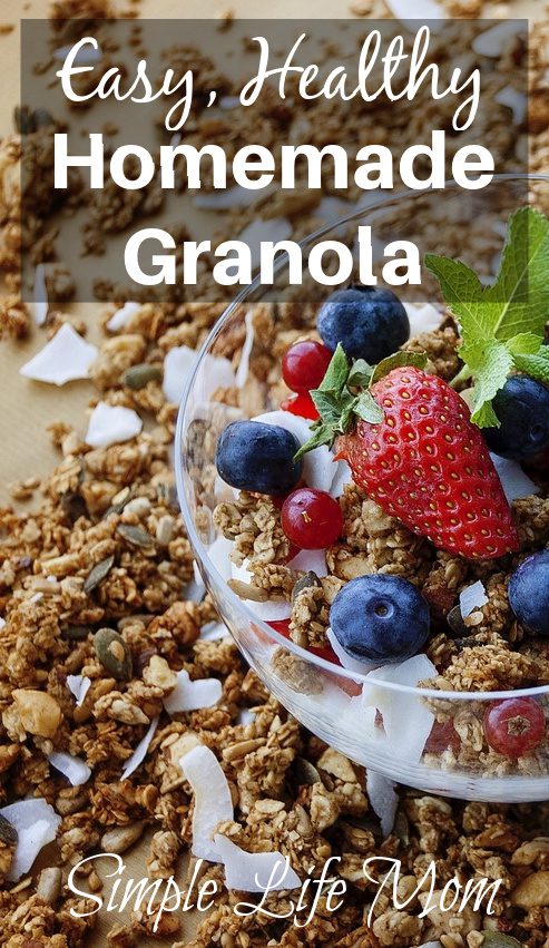 Easy and Healthy Homemade Granola from Scratch with Coconut from Simple life Mom