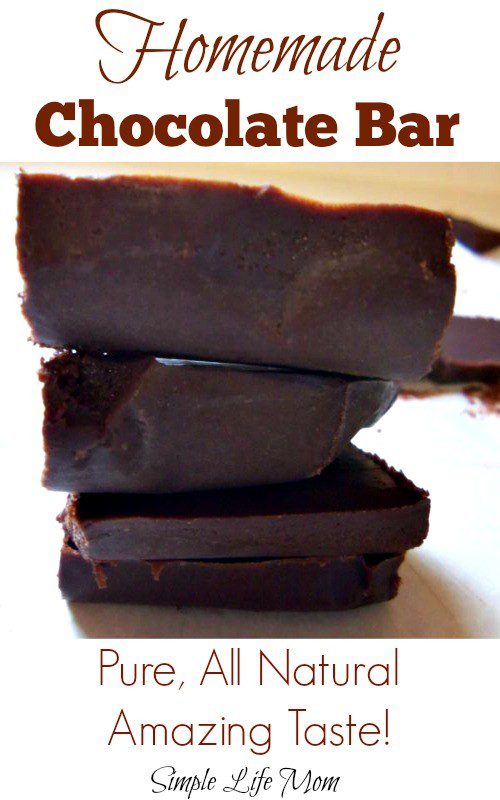 All Natural Homemade Chocolate Bar from Simple Life Mom