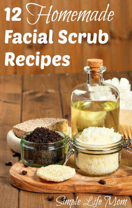 12 Homemade Facial Scrub Recipes with all natural ingredients from Simple Life Mom