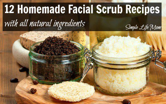 12 Homemade Facial Scrub Recipes with all natural ingredients from Simple Life Mom