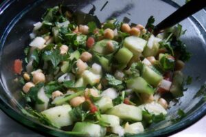 Cucumber Cilantro Salad With Chickpeas And Cumin