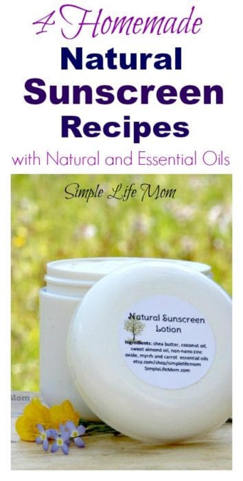 4 Natural Homemade Sunscreen Recipes with essential oils from Simple Life Mom