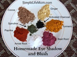 Homemade Eye Shadow and Blush with Labels - get rid of all the toxins and use natural makeup