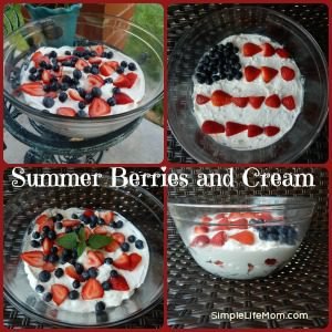 Summer Berries and Cream. A Great Independence Day or Fourth of July Recipe