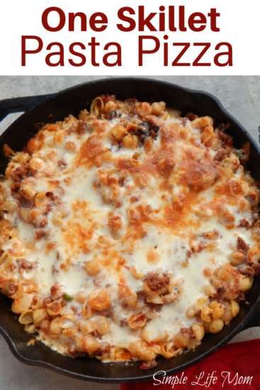 Quick, Easy Meal - One Skillet Pasta Pizza Recipe from Simple Life Mom