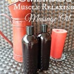 Homemade Muscle Relaxing Massage Oil with essential oils. By Simple Life Mom