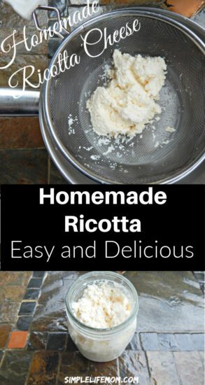 Homemade Ricotta Cheese from Simple Life Mom