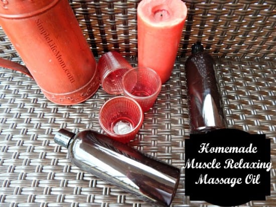 Homemade Muscle Relaxing Massage Oils with essential oils. By Simple Life Mom