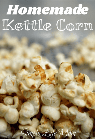 Homemade Stovetop Kettle Corn Recipe from Simple Life Mom