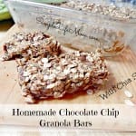 Homemade Granola Bars with Chia Seeds for added protein. Add chocolate chips and honey (if needed), peanut butter and oats and you're done! Quick and Easy Snack Idea! from @SimpleLifeMom