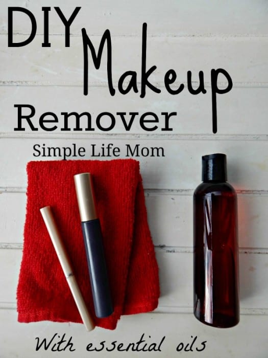 Learn how to make your own Makeup Remover with jojoba and essential oils for a healthy and natural alternative to makeup wipes - from Simple Life Mom