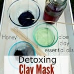 Detoxing Clay Mask Recipe with activated charcoal, bentonite clay, raw honey, aloe, and essential oils - from Simple Life Mom