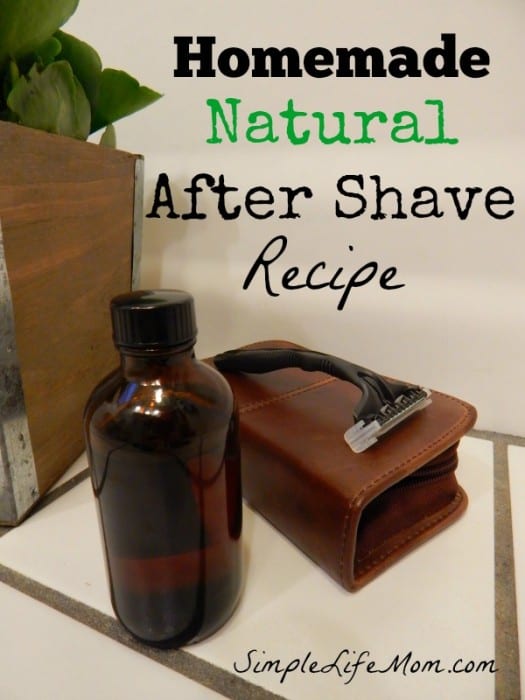 Learn how to make aftershave with this natural, herbal recipe with aloe, witch hazel, and essential oils to soothe and calm skin by Simple Life Mom