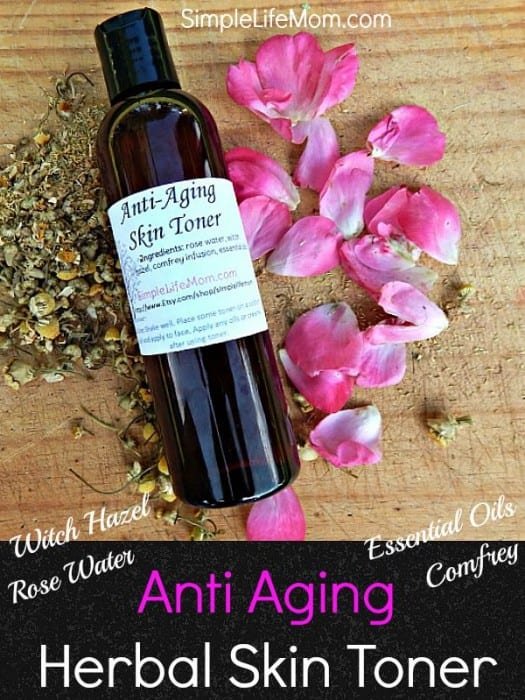 DIY Face Toner for Aging Skin - An Anti Aging Herbal Skin Toner with Rose Water, Witch Hazel, Comfrey Water and Essential Oils