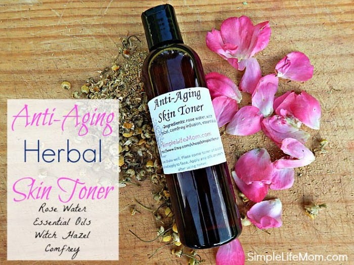 DIY Face Toner for Aging Skin - An Anti Aging Herbal Skin Toner with Rose Water, Witch Hazel, Comfrey Water and Essential Oils