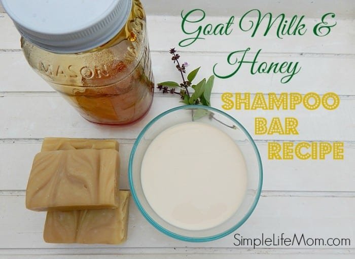 Goat Milk and Honey Shampoo Bar Recipe  with natural ingredients and essential oils from Simple Life Mom