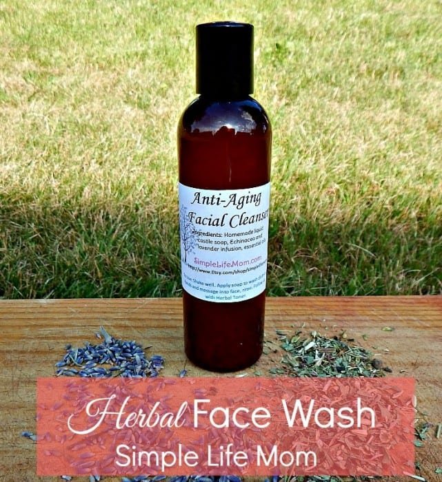 Learn how to make a natural face wash with an herbal infusion and essential oils. An easy DIY natural skin care product that you can easily make yourself.