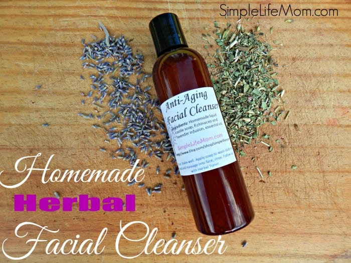 Learn how to make a natural face wash with an herbal infusion and essential oils. An easy DIY natural skin care product that you can easily make yourself.