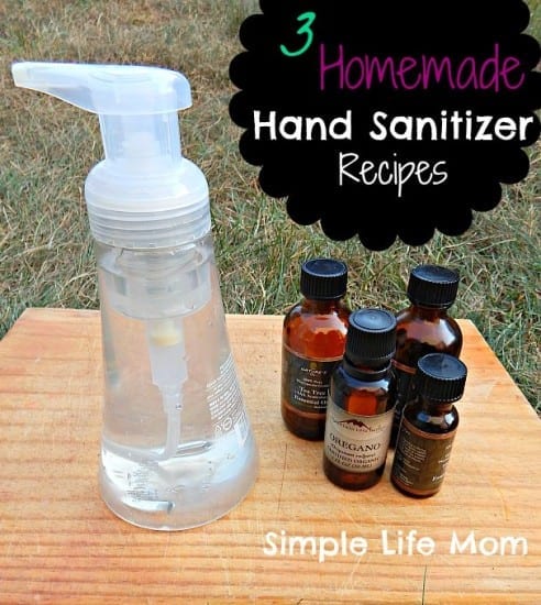 3 Homemade Hand Sanitizer Recipes from Simple Life Mom. All Natural and Healthy ingredients
