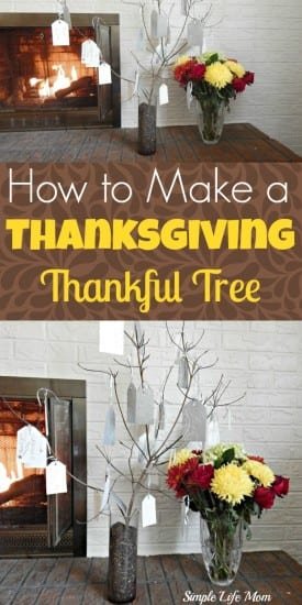 How to Make a Thanksgiving Thankful Tree - a simple, easy, frugal craft from Simple Life Mom