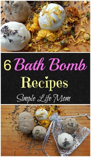 6 Amazing Bath Bomb Recipes from Simple Life Mom - all natural, organic ingredients only