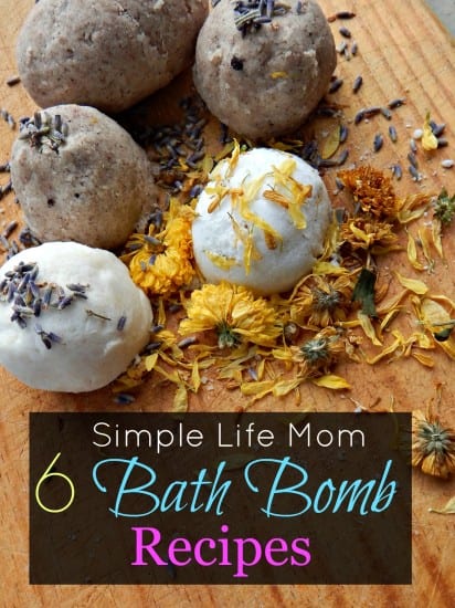 6 Amazing Bath Bomb Recipes from Simple Life Mom - all natural, organic, ingredients only