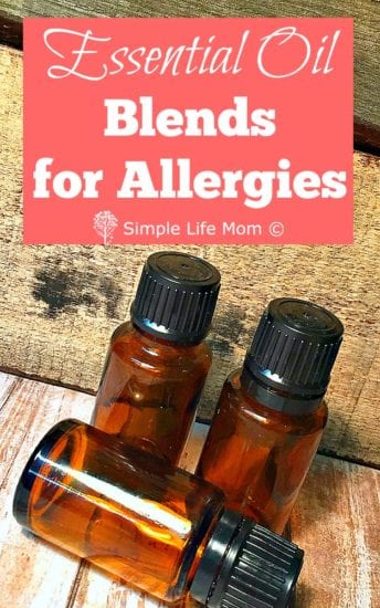 Essential Oils for Allergies with peppermint, eucalyptus, bergamot, lemon, and other natural oils to help give allergy relief by Simple Life Mom