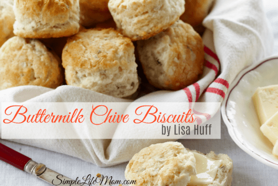 Buttermilk Chive Biscuits by Lisa Huff from Simple Life Mom
