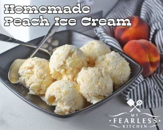 Homestead Blog Hop Feature - homemade-peach-ice-cream