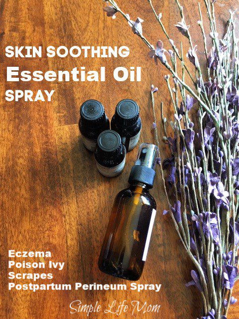 Skin Soothing essential Oil Spray for irritated skin or as a postpartum spray from Simple Life Mom