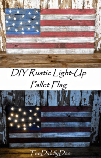 Homestead Blog Hop Feature - DIY Rustic Light Up Pallet Flag