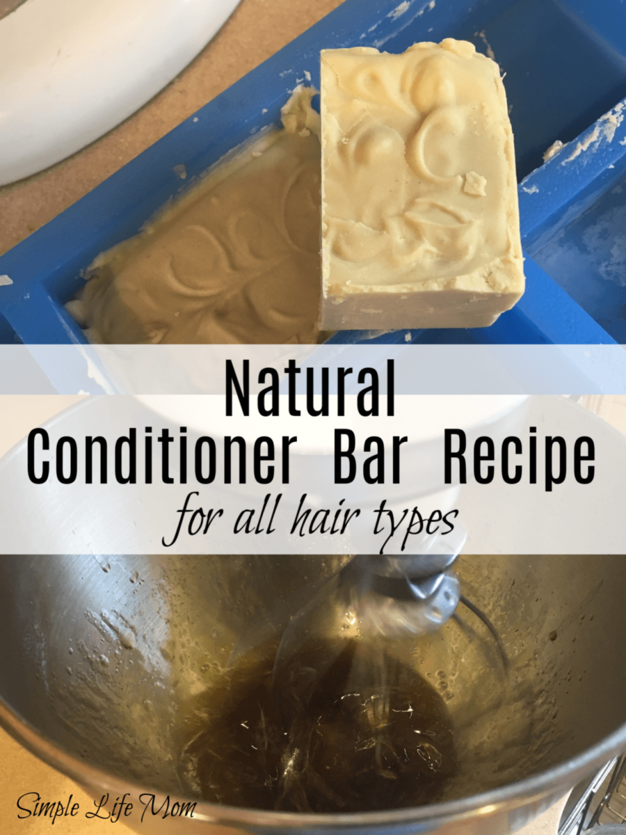 Natural coniditioner bar recipe for all hair types from Simple Life Mom