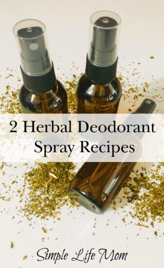 2 Herbal Deodorant Spray Recipes from Simple Life Mom