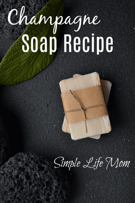 Champagne Soap Recipe - a great gift idea. Natural Cold process soap recipe with essential oils from Simple Life Mom