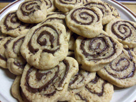 7 Christmas Cookie Recipes  -  Peanut butter chocolate Pinwheel cookies