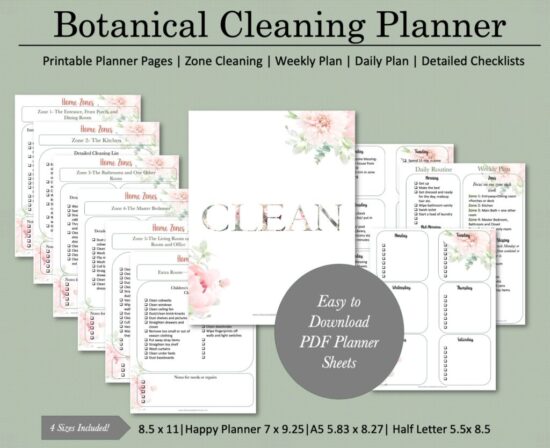 Homestead Blog Hop Feature - Botanical Cleaning Planner