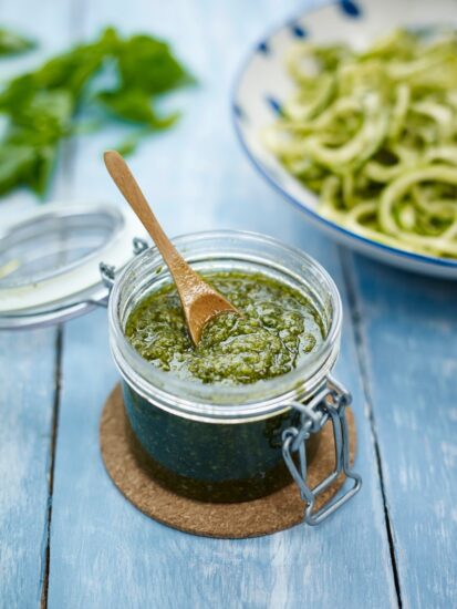 Homestead Blog Hop Feature - Super Green Pumpkin Pasta Pesto