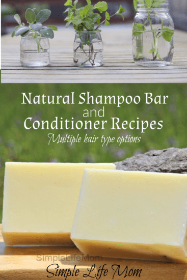 Natural Shampoo Bar and Conditioner Recipes for multiple hair types.