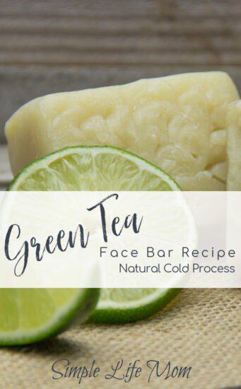 Green Tea Face Bar Recipe - cold process soap recipe from Simple Life Mom