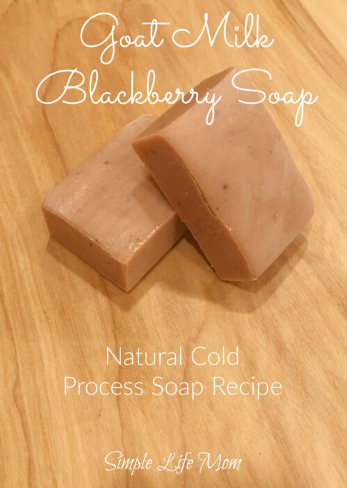 Goat Milk Blackberry Soap Recipe. A natural cold process soap recipe from Simple Life Mom