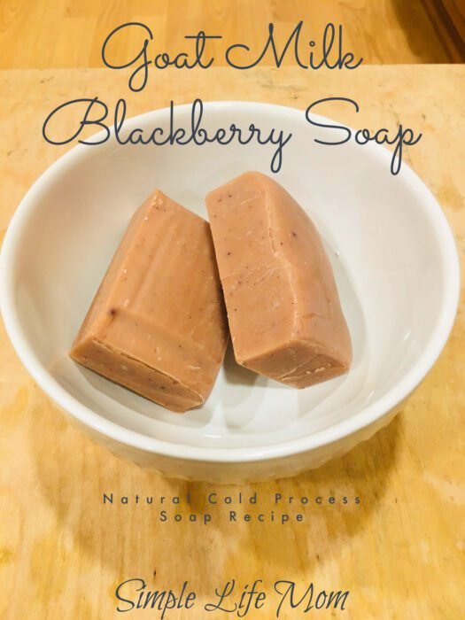 Goat Milk Blackberry Soap Recipe. A natural cold process soap recipe from Simple Life Mom