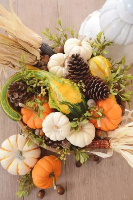 11 Easy Frugal DIY Fall Decorations - Centerpiece-Bowl