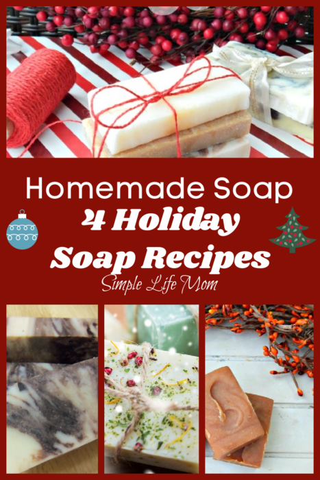 4 Beautiful, homemade, cold process Holiday Soap Recipes from Simple Life Mom