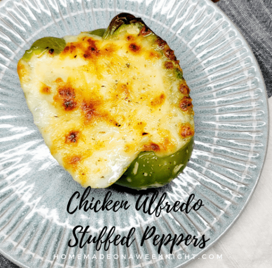 Homestead Blog Hop Feature - Chicken Alfredo Stuffed Peppers