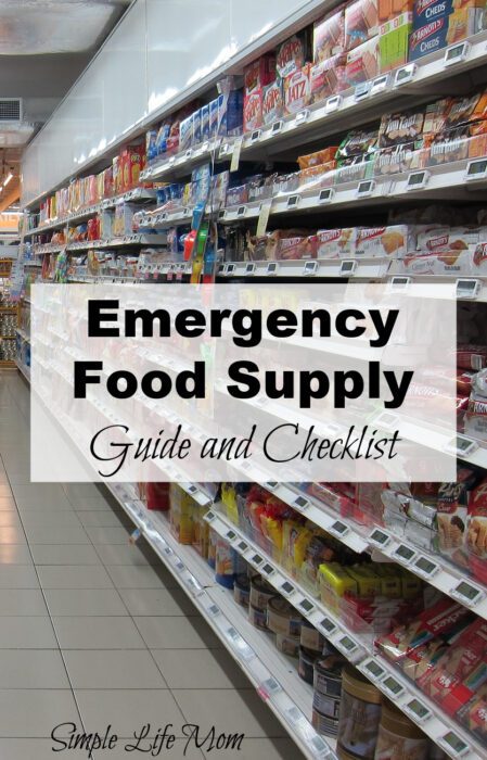 Emergency Preparedness Part 2 - Emergency Food Supplies guide and checklist from Simple Life Mom