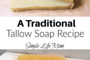 Easy Cold Process Soap Recipe - Traditional Tallow Recipe from Simple Life Mom