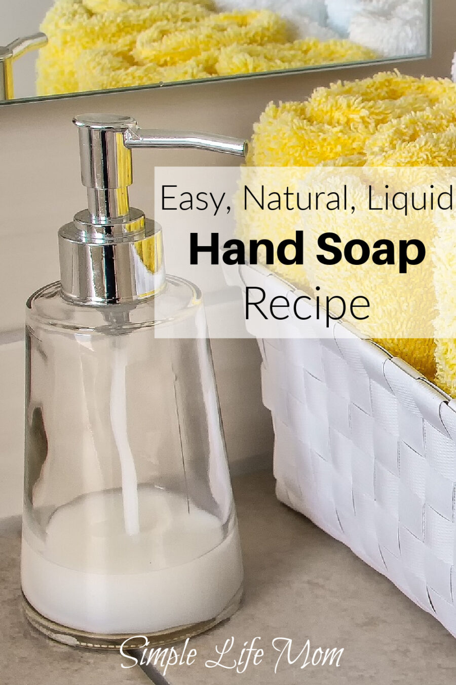 Learn how to make your own liquid hand soap from scratch with this easy and natural recipe from Simple Life Mom